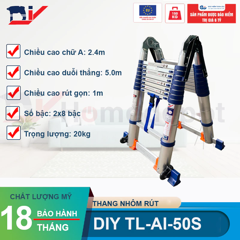 Thang nhôm rút đôi DIY TL-AI-50S